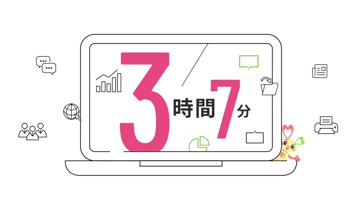 1ヶ月あたりの平均残業時間　3時間7分